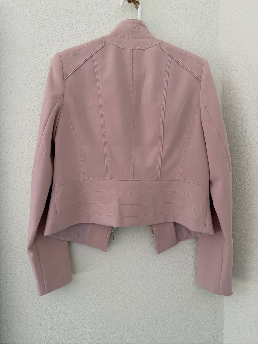 White House Black Market Blush Pink Moto Jacket Blazer – Size 8 - Picture 6 of 17